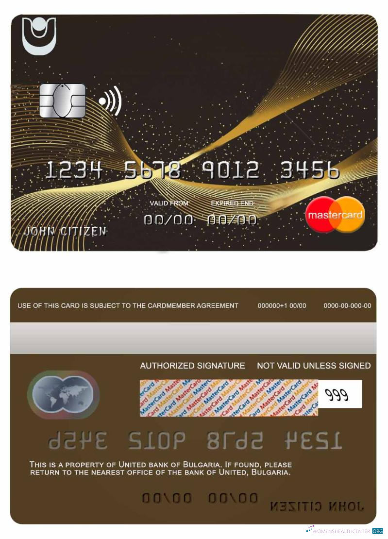Download Bulgaria United bank mastercard Photoshop template
